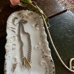 Vintage men's 14" pocket watch chain fob